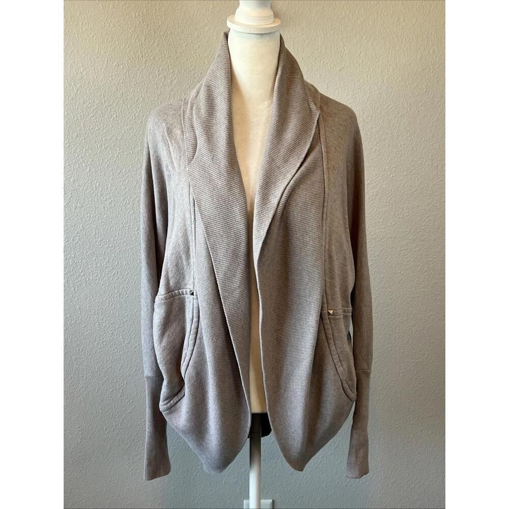 Aritzia Wilfred Open Front Studded Cocoon Style Cardigan Beige Size XS